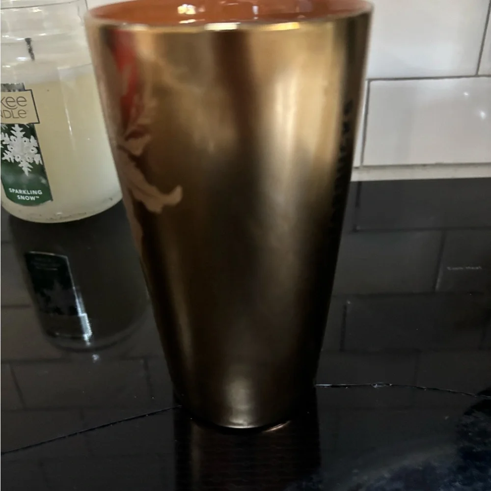 2022 STARBUCKS Spring Ceramic Gold Copper Siren Mermaid Tumbler Mug Cup 12oz